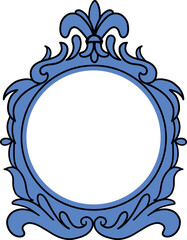 Blue Round Carving Picture Frame