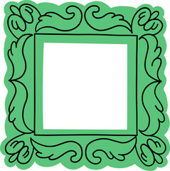 Green Square Carving Picture Frame