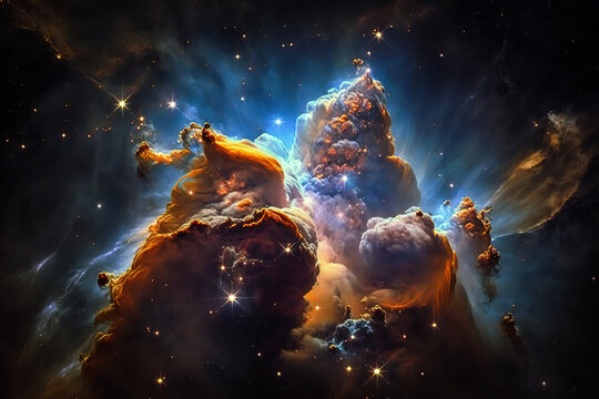 Nebula background, universe, galaxy, stars, space, cosmos, telescope photo's, Generative AI