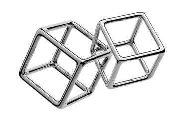 Connected cubes, 3d render