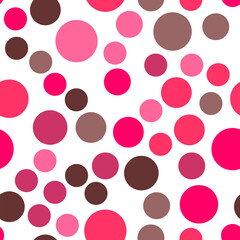 Vibrant seamless repeating pattern of pink, purple and brown for printing on clothes, bags, cups, wallpapers, postcards, wrappers and other surfaces