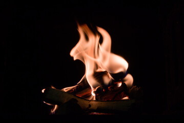 campfire on black background