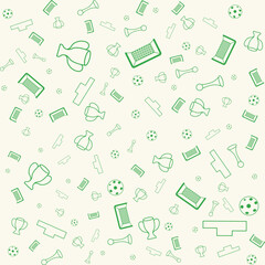 Different football silhouettes seamless pattern. Vector background.