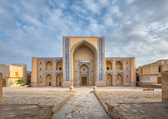 Fototapeta na wymiar Bukhara, Uzbekistan. View of Ulugh Beg Madrasa built in 1420