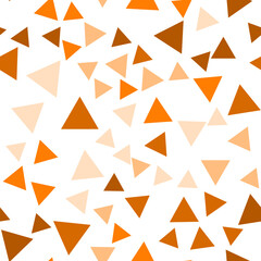 Geometric seamless pattern of brown, beige and orange triangles for textile, paper and other surfaces