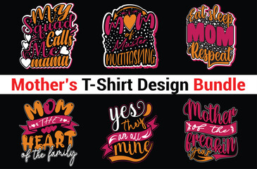 Mother's T Shirts Design Bundle, EPS Bundle