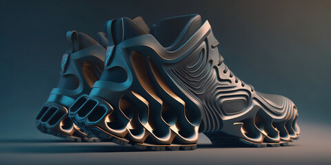 modern futuristic shoes 3d concept art