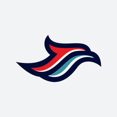 simple eagle line icon logo vector design, modern animal logo pictogram design of falcon