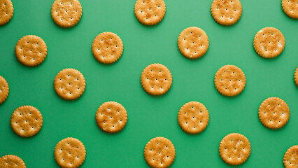 Cookie pattern on a green background
