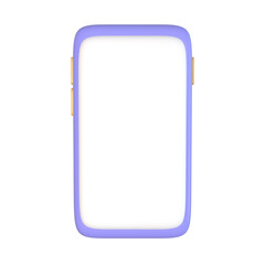 3D mobile phone icon isolated on white background. Minimalist modern mockup smartphones. 3D rendering illustration. Minimal cartoon style.