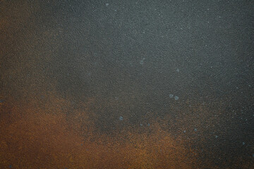 Empty textured brown background with imitation of rust on stone. Free space for text. Top view.