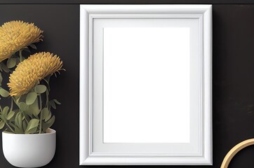 Modern Picture Frame Blank Copyspace Generative AI