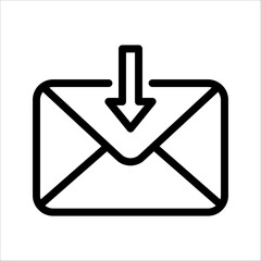 Outline of email icons on a white background. Open the pictogram envelope. Line letter symbol for website design, mobile app, ui. Vector illustration. eps10