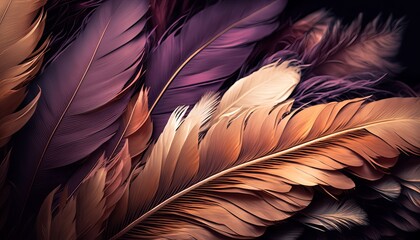 Vintage feathers texture pattern background