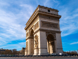 Fototapeta na wymiar Arc de Triomphe at Sunrise in Paris, France