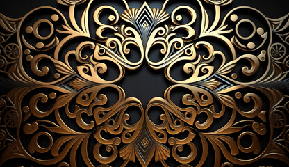 gold oriental motif ornament pattern background