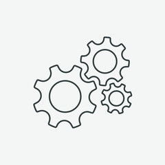 gear icon, Gear Settings symbol, cogwheel, Vector Illustration. 