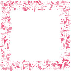Fototapeta na wymiar Pastel Sakura Petal Vector White Background.