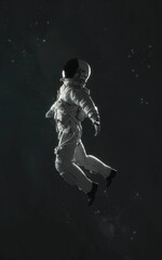 Fototapeta na wymiar 3D illustration of astronaut flying in space. 5K realistic science fiction art. Elements of image provided by Nasa