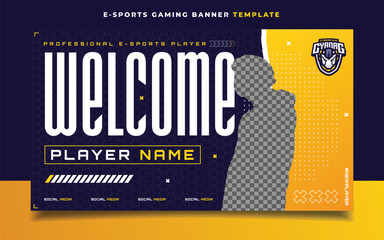 Welcome New Player E-sports Gaming Banner Template for Social Media Flyer