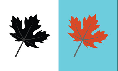 Fototapeta premium Maple Leaves Icon Canadian Vector Illustration 