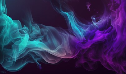  a group of colorful smokes on a black background with a black background and a blue and purple smoke trail in the middle of the image.  generative ai - obrazy, fototapety, plakaty
