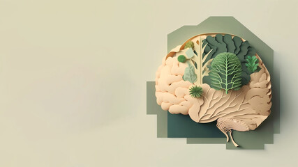 Mental Health, Sustainable Mindest, Paper Cut Concept Art (AI)