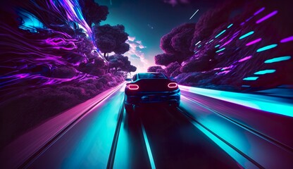A car travelling at speed, generative AI
