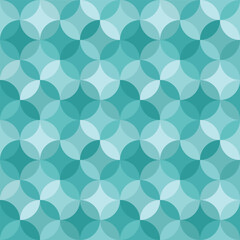 Blue Geometric Circles Seamless Vector Repeat Pattern