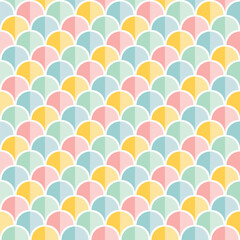 Pastel Scalloped Edge Scale Seamless Vector Repeat Pattern