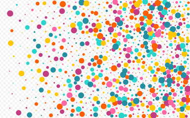 Multicolored Polka Fun Vector Transparent