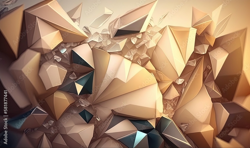 Poster a very colorful and artistic digital artwork of a bunch of cubes of different shapes and sizes and s