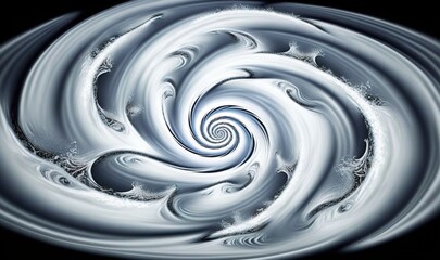  a computer generated image of a swirl in blue and white on a black background with a black background and a white swirl in the center.  generative ai