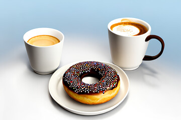 Coffee and donuts combination Generative AI Art