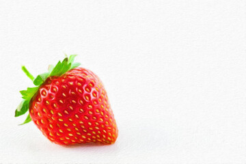 Creative illustration in vintage watercolor design - Strawberry isolated on white background.