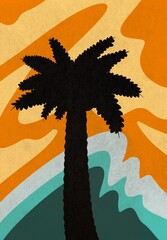 tropical island with palm tree