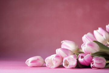 mother's day background, pink tulip flowers, image created with AI