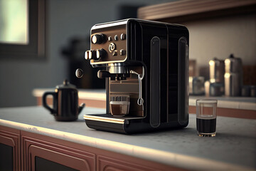 Fototapeta na wymiar Coffee blender and boiler machine great for makes hot drinks