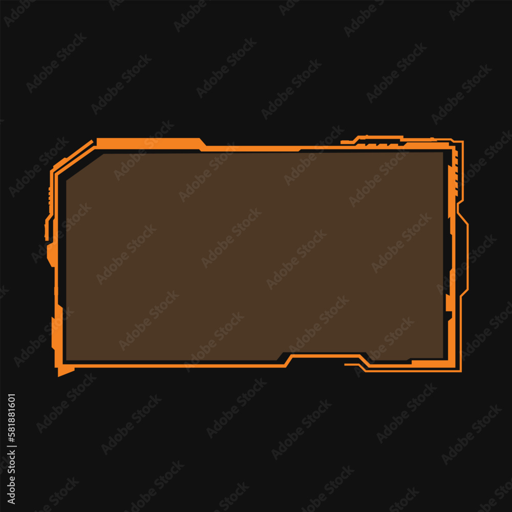 Poster abstract futuristic background of glowing technology sci fi frame hud ui