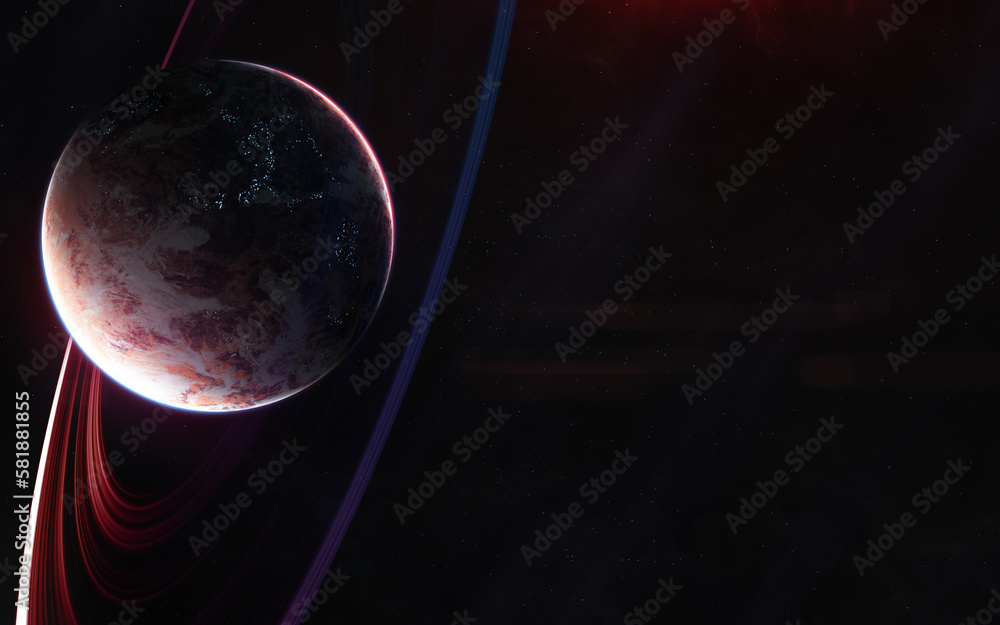 Wall mural planet in deep space. science fiction. elements of this image furnished by nasa