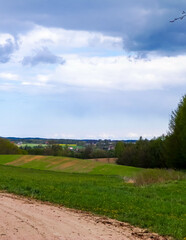 Naklejka premium Offroad in Kashubia - typical landscape of Kashubian Region, Poland.