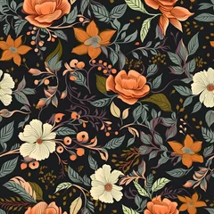 Fotobehang Perfectly Seamless Floral Pattern - Generative AI © Emily