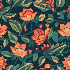 Perfectly Seamless Floral Pattern - Generative AI