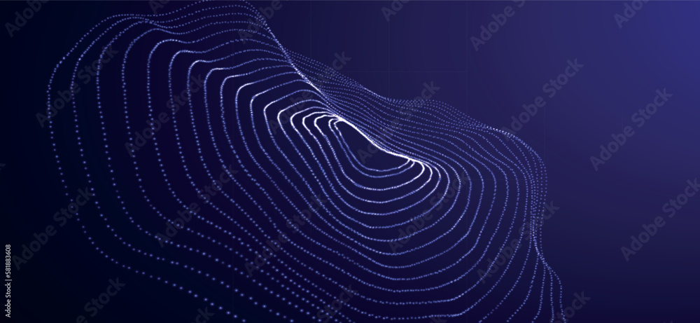 Poster abstract vector technology background. big data digital code. futuristic dots background. vector ill
