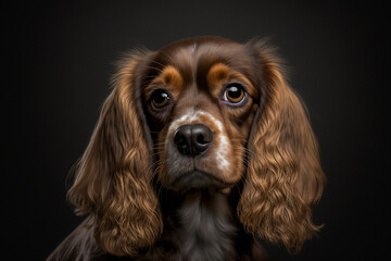 Stunning Cocker Spaniel Dog Image on Dark Background
