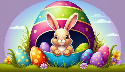 Happy easter, easter bunny or rabbit, Generative AI