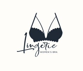 Lingerie Bra logo and fashion women's lingerie logo - obrazy, fototapety, plakaty