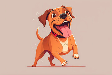 Happy cute dog cartoon. Generative AI