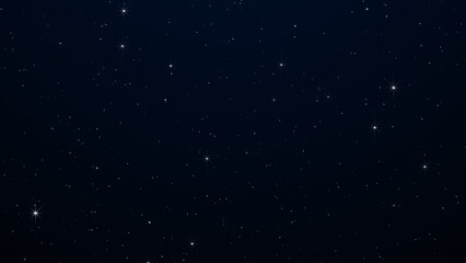 Night starry skies with twinkling or blinking stars background. Space backdrop