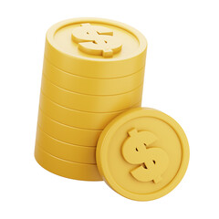 Stacked Gold Coin or Pennies 3D